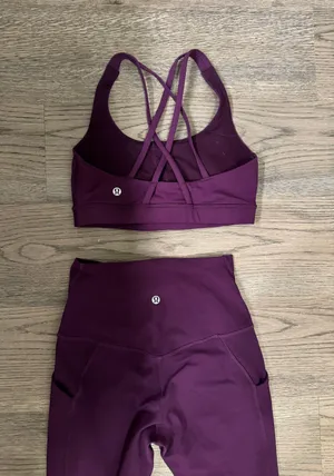 Lululemon Matching Set Dramatic Magenta 25" Align Leggings With Pockets And Energy Bra thumbnail 3