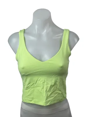 Lululemon Green V Neck Sleeveless Yoga Gym Athletic Activewear Crop Tank Top S thumbnail 1