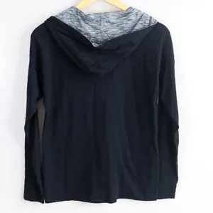 LRL Ralph Lauren Jeans Co Black Long‎ Sleeve Henley Hoodie Size M Y2K Activewear thumbnail 3