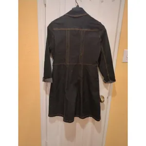 BISOU BISOU Women Large Button Front Denim Jacket Dress Size L thumbnail 8