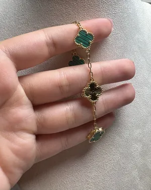 Super beautiful clover bracelet is adjustable Green thumbnail 1
