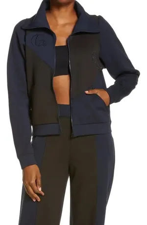 PUMA X Goop Track Jacket Women's Small Blue Black Full Zip Long Sleeve Pockets thumbnail 1