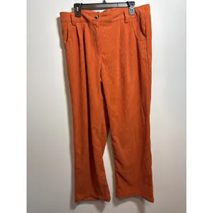 Halara Women's High Rise Button Corduroy Casual Pants Light Brown XL NWT thumbnail 4