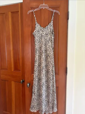 Dress Forum Neutral Animal Print Slip Dress with Spaghetti Straps thumbnail 2