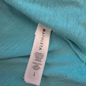 Athleta Breezy Wrap Tank Top Turquoise Blue Ruched V-Neck 988031 Large thumbnail 5