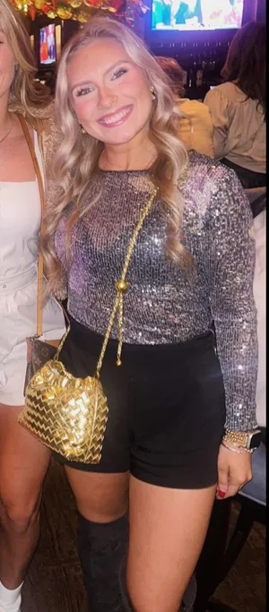 Free People Sequin Long Sleeve Top thumbnail 1