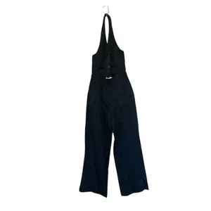 NWT Zara Black Viscose Jacquard Halter Vest Jumpsuit V-neckline Bloggers Fave thumbnail 11