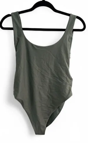 Aerie Olive Green Scoop Back One Piece Swimsuit - Size‎ L/G thumbnail 1