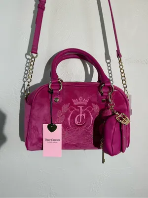 NWT Juicy Couture Sparkle Royal Satchel Raspberry Tart Pink thumbnail 3