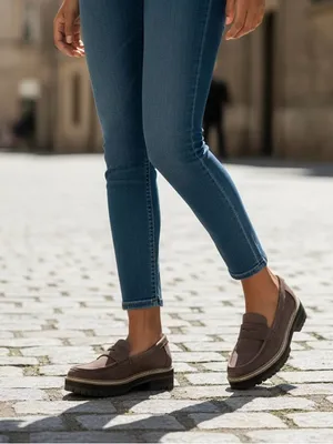 TOMS Cara Lug Sole Penny Loafers – Oak Brown Leather – Women’s Size 8 NWT No Box thumbnail 2