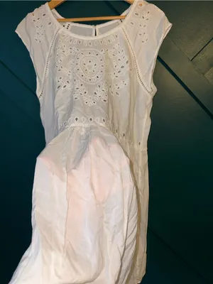 American Eagle Outfitters White Eyelet Embroidered Babydoll Mini Dress Coverup thumbnail 7