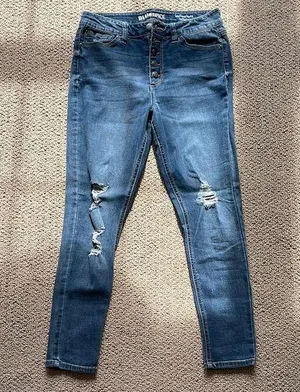 Blue Spice Blue Distressed Junior’s Jeans thumbnail 1