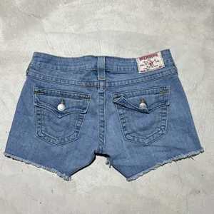 True Religion Women's SZ 28 Keira Cut Off Short USA MADE Micro Shorts Y2K thumbnail 2