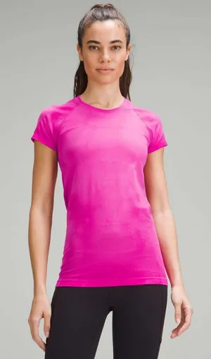 Lululemon Swiftly Tech Short-Sleeve Shirt 2.0 Marble Dye Sonic Pink Size 4 thumbnail 1