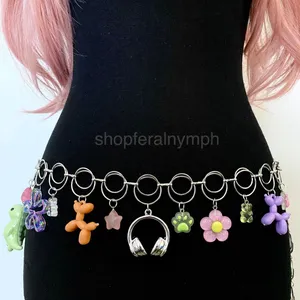 Silver Harajuku Y2K Dopamine Handmade Chain Belt, Fits 21-40 Inches, X7GA1398 thumbnail 3