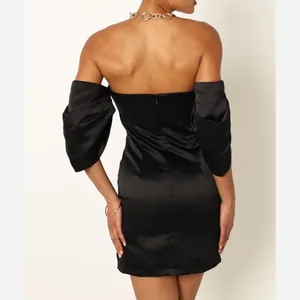 Petal & Pup Nisha Black Off-Shoulder Mini Dress size 8 thumbnail 4