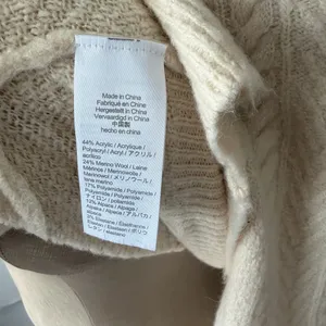 J.Crew Cream Cable Knit Sweater Women’s Large Ivory Wool Blend thumbnail 7