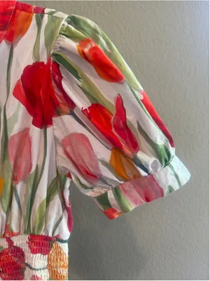 Women's Entro Tulip Floral Print Midi Dress Size S thumbnail 4
