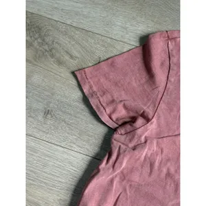 AERIE Cropped Keyhole Top short sleeve Burnt Orange/Rust distressed size M thumbnail 7