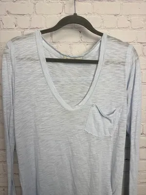 We the free XS light blue long sleeve free people coastal v neck tunic thumbnail 3