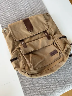 Bella Russo Tan Brown Nylon Drawstring Backpack thumbnail 4