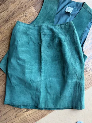 Hasting & Smith Vintage Green Suede Vest & Skirt Set Medium thumbnail 3