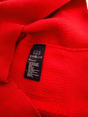 COS Red Textured Knit Crewneck Sweater M thumbnail 5