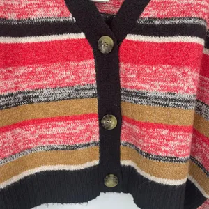 BP. Striped Crop Button Up Cardigan Sweater Marble Size Large NWT thumbnail 5