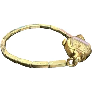 Helbros Swiss Women's Watch Gold Tone‎ Art Deco Dainty Expansion Band Vintage thumbnail 4