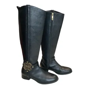 Tory Burch Womens‎ Leather Amanda Tall Riding Boots Size 7 Black Equestrian thumbnail 4