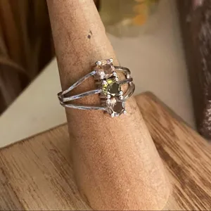 Natural Multi Tourmaline Solid Sterling Silver Ring Size 6 thumbnail 3