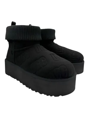 UGG NEW Classic Mini Platform Felted Black Sheepskin Boots, Black, size 12, NWO thumbnail 4