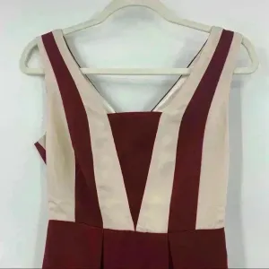 Marc‎ Angelo Maroon/Beige Dress Size 8 Red thumbnail 5