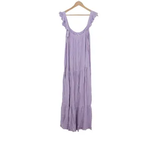 BB Dakota Dress Womens M BL108088 Lavender Ruffle Strap Tiered Maxi Excellent thumbnail 4