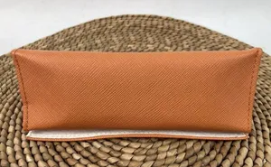 * Tory Burch Saffiano Leather Orange Eye Reading Glasses Case Gold Logo Snap thumbnail 5