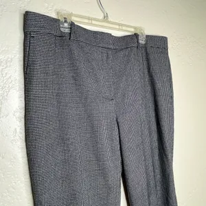 Ann Taylor Pants 16 Gray Black Houndstooth Women's Straight Leg Career Classic‎ thumbnail 3