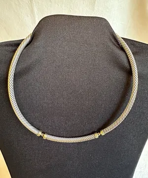 David Yurman Three Section Necklace .925/14k thumbnail 1