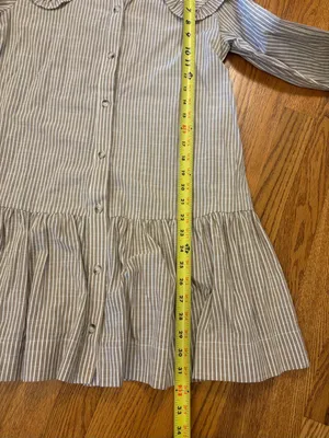 Heyson Dôen Inspired Stripe Babydoll Mini Dress Cottagecore Praire Collared |M thumbnail 8