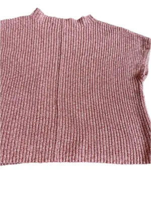 Free People Beach Pink Ribbed Knit Boxy Cropped Sweater Pocket X-Small Women's thumbnail 11