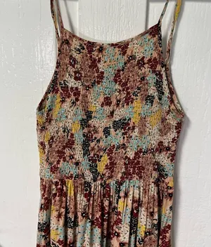 Abel the Label Floral boho Tiered Smocked Maxi dress size XS thumbnail 2
