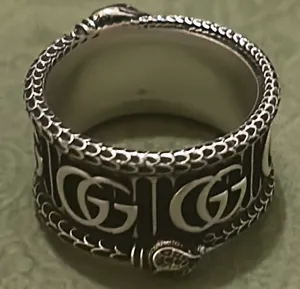 Silver Marmont Snake Ring with Double G AG925 thumbnail 5