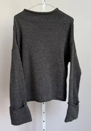 by Anthropologie Relaxed Boho Slouchy‎ Raw Hem Cuff Pullover Sweater M Gray thumbnail 1