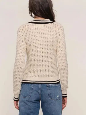 Heartloom Womens Sz Large Posey Cardi Cardigan Sweater Beige Black Marble Button thumbnail 3