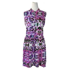 L’Amour Nanette Lepore Abstract Print Sleeveless Belted Knee Length Dress thumbnail 2