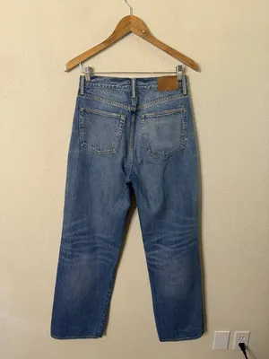 AE77‎ Premium Stovepipe Jeans High Rise Relaxed 32” Inseam Cotton Womens Size 4 thumbnail 4