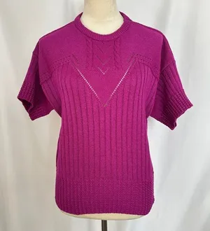 Vintage College Point Sweater Womens Medium Short Sleeve Round‎ Neck Made In USA thumbnail 1