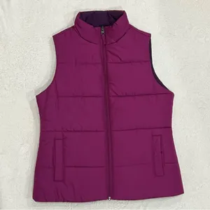 Merona Reversible Purple Fuchsia Puffer Vest Size Small thumbnail 7
