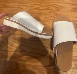 White Wedge Sandals Size 7 thumbnail 1