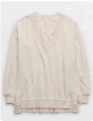 Aerie Beige Sweatshirt oversized  thumbnail 1