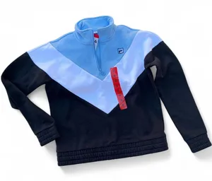 Fila black & white color block quarter zip sweatshirt thumbnail 1
